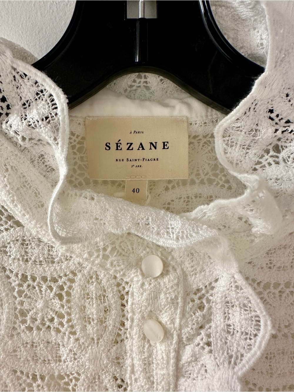 Sezane Chlo Shirt in Ecru size 40 - Picture 3 of 6